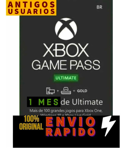 Xbox Game Pass Ultimate 1 Mes 30 Dias Pc Código 25 Dígitos